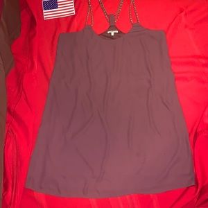 Plum Tunic Dress w/ Gold Accent